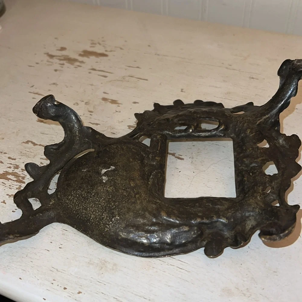 Vintage cast Metal inkwell